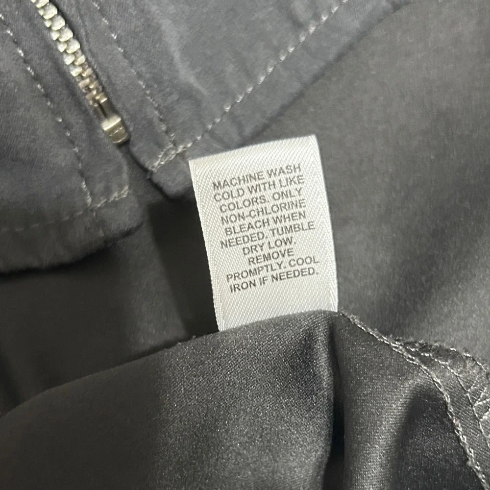 Cato Woman Jacket‎ 22/24W Charcoal Zip Front Peplum Structured Minimalist Chic